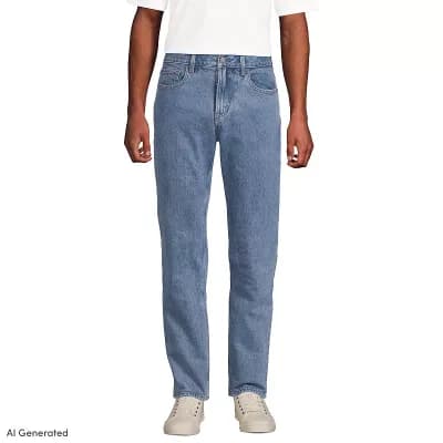 Men's Lands' End Comfort Waist Flannel Lined Jeans