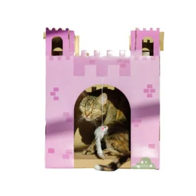 Midlee Pink Castle Cat Scratcher House