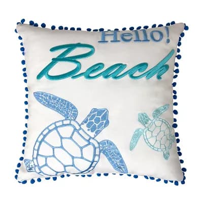 Harper Loft Hello Beach Embroidered Throw Pillow