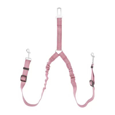 Double Dog Seat Belt, Nylon Dual Pet Car Headrest Restraint Safety Seatbelt, No Tangle Dog Leash