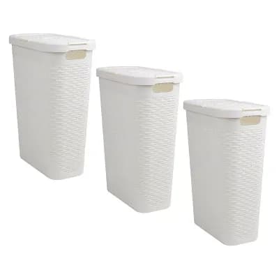 Mind Reader Mind Reader 40L Slim Wicker Design Laundry Hamper 3 pk