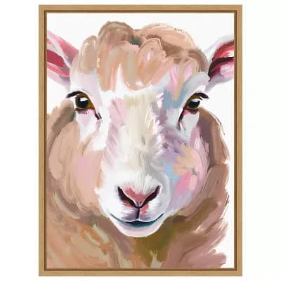 Sheep by Ohkimiko Framed Canvas Wall Art Print