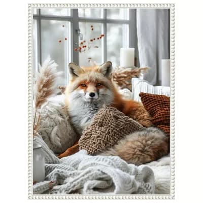 Cozy Fox by Justyna Jaszke Framed Canvas Wall Art Print