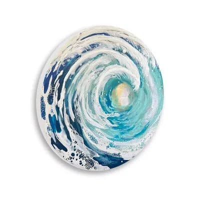 Stupell Home Decor Round Sea Waves Nautical Wall Plaque