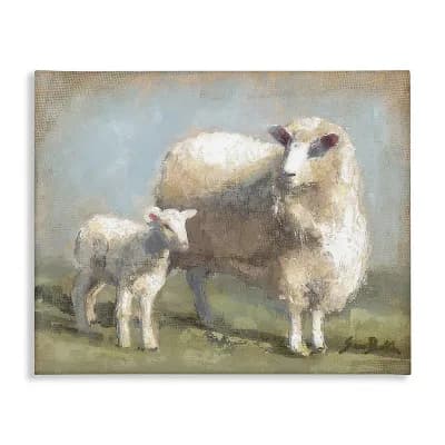 Stupell Home Decor Sheep & Lamb Family Farm Wall Art