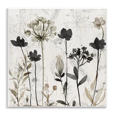 Stupell Home Decor Abstract Overlapping Flower Sprigs Plaque Wall Art
