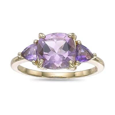 Gemminded 18k Gold Over Silver Amethyst Ring