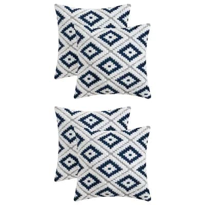 4 pc Soft Short Plush Decorative Luxury Style Throw Pillow Covers 16x16&20x20 Inch
