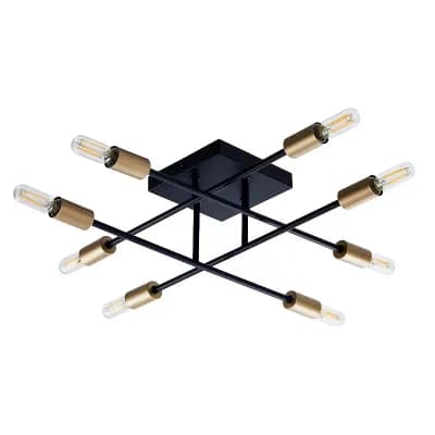 Halton 8 Light Black Flush Mount Ceiling Fixture