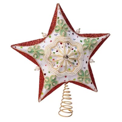 Kurt Adler 13.5-Inch Mistletoe Star Christmas Tree Topper