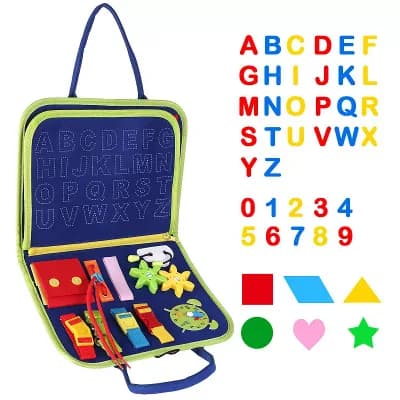 Kids Busy Board Sensory Activity Toy Montessori Learning Board for Toddlers Ages 1-6