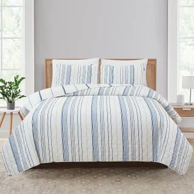 Market & Place Sofia Reversible Striped Quilt Set