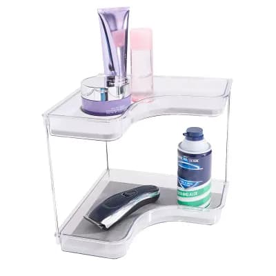Madesmart Two Level Corner Shelf with Drying Stone