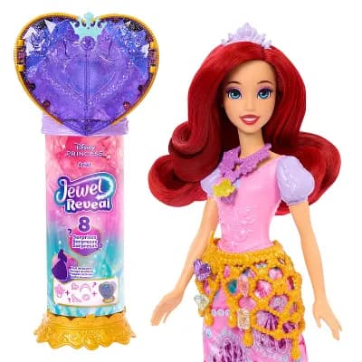 Disney Princess Jewel Reveal Ariel Fashion Doll w/ 8 Surprises & 10 Accessories