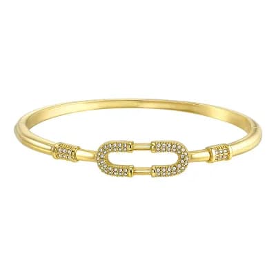 Chrystina Crystal Oval Link Bangle Bracelet