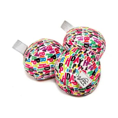 Midlee Plush Birthday Balls Dog Toy- Set Of 3