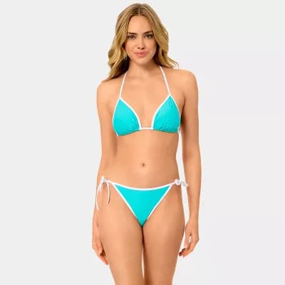Juniors' Hurley Solid Triangle Swim Top with Contrast Binding
