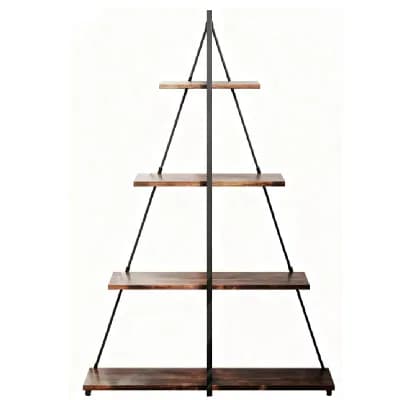 4 tier A-Shaped Ladder Bookshelf, Freestanding Display & Storage Organizer for Living Room & Office