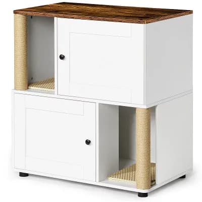 LOVMOR Double Cat Litter Box EnclouseCat Litter Box Enclosure