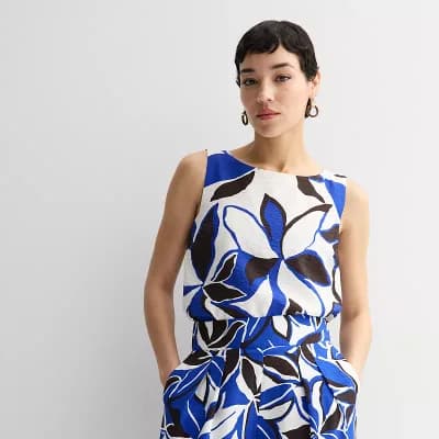 Petite Nine West Woven Shell Top