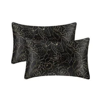 Fabibe Satin Silk Rose Pattern Pillowcases