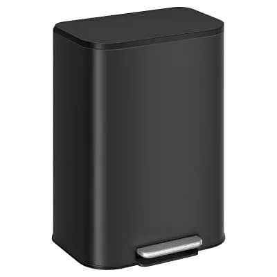 Modern 13-Gallon Trash Can with Rust-Resistant Stainless Steel and Pedal