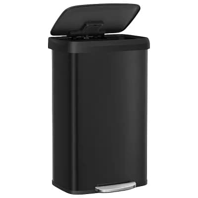21-Gal Trash Can with Stay-Open Lid and Carbon Filter for Kitchen, Black