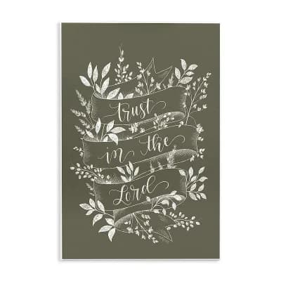 Stupell Home Decor Trust in The Lord Ribbon Botanical Wall Art