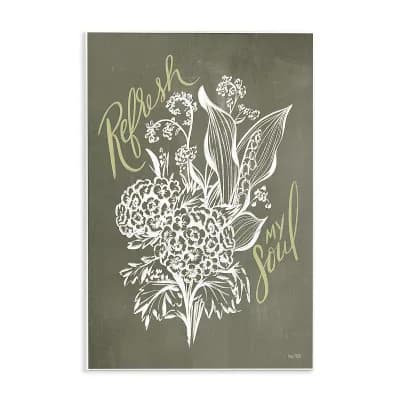 Stupell Home Decor Refresh My Soul Botanical Flower Wall Art