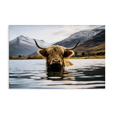 Stupell Home Decor Cattle Peeking from Water Wall Art