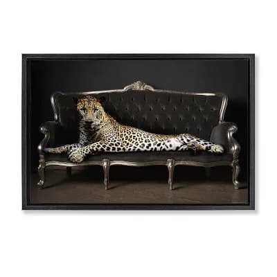 Stupell Home Decor Cheetah Sprawled on Couch Wall Art