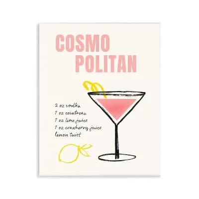 Stupell Home Decor Cosmopolitan Drink Recipe Wall Art