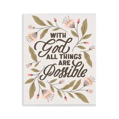 Stupell Home Decor All Things Possible With God Wall Art