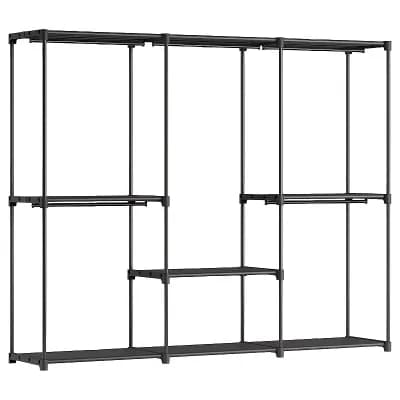 Large Portable Closet Organizer for Bedroom, Entryway, or Spare Room Storage - Black