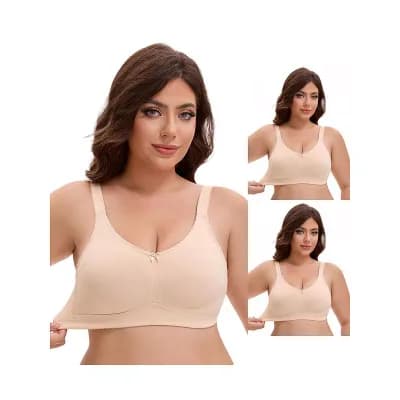 3 Packs Women's Pocket Bra for Silicone Bosom Forms Full Coverage Minimizers