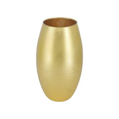 Handblown 12" Gold Leaf Bullet Vase for Tables and Centerpieces