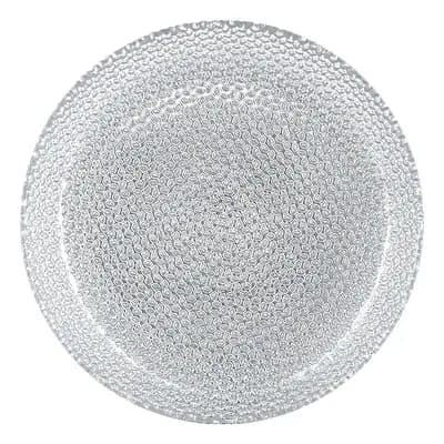 Gilded Glass Salad Plate in Silver, 7.5-Inch Round Pebble Pattern 1 pc