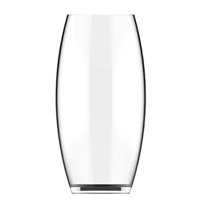 Medium Clear Glass Bullet Vase 12" with Oval Shape for Table or Shelf Décor