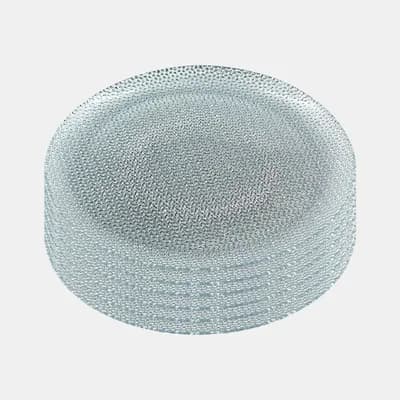 Glass Dinner Plate 10.5" in Silver for Everyday Use - Set of 6
