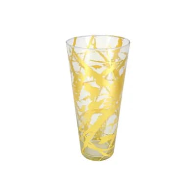 Gold Accent Conical Glass Vase for Home Décor and Event Displays
