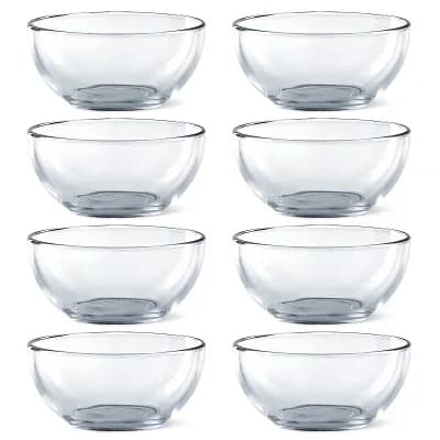 Clear Glass 6" Multi-Use Bowls for Cooking, Serving & Daily Meals - Set of 8
