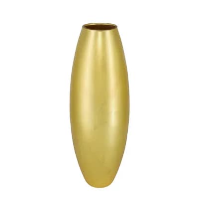 20" Brushed Gold Oval Glass Vase for Weddings and Displays