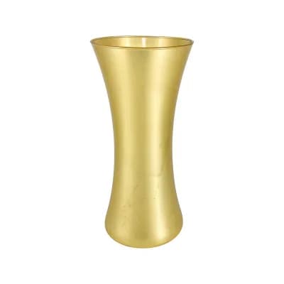15" Gold Flared Glass Vase for Floral Arrangements or Candle Display