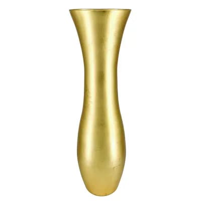 Elegant 28" Handblown Glass Urn Vase with Gold Leaf Detailing