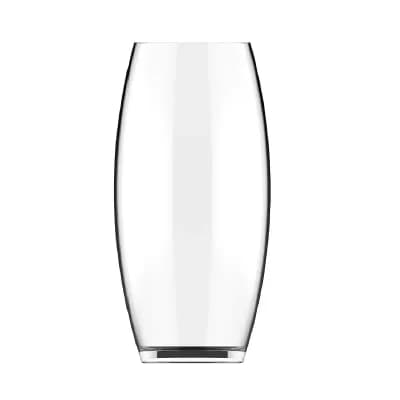 Small Clear Glass Bullet Vase 10" with Oval Shape for Table or Shelf Décor