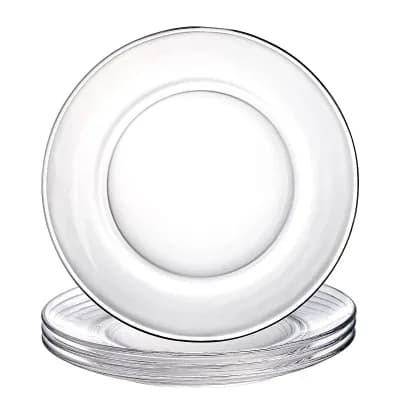 Set of Four 7.5" Clear Glass Plates for Appetizers and Desserts - Set of 4