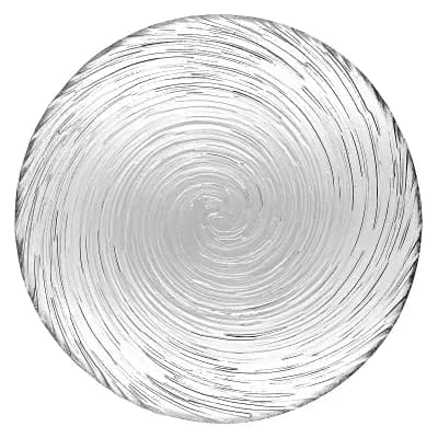 Round Clear Glass Soup Plate, 8-Inch Design with Vortex Swirl for Everyday Meals 1 pc