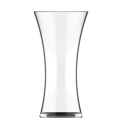 Medium Clear Glass Flared Vase with Rounded Opening