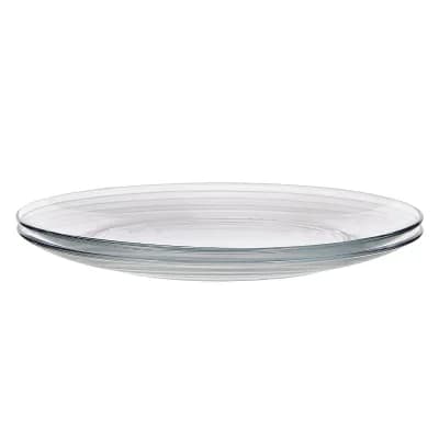 10.5-Inch Clear Glass Dinner Plate Set Microwave and Oven Safe - Set of 2
