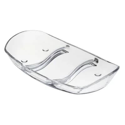 Clear Cristalline Glass Sectioned Tray for Appetizers and Sides